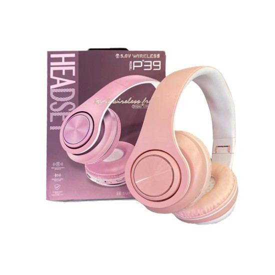 BLUETOOTH HEADPHONE WIRELESS P39 PINK